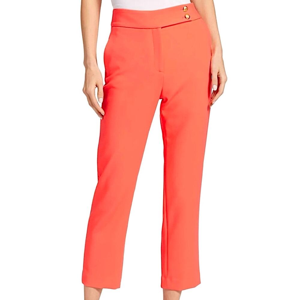 Veronica Beard Kanto Pants Neon Pink Orange Size 2 Professional Career Office